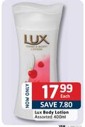 Lux Body Lotion Assorted-400ml Each 
