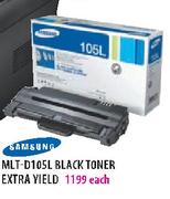  Samsung MLT-D105L Black Toner Extra Yield-Each