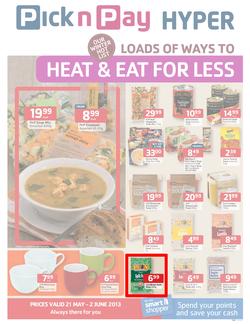 Pick n Pay Hyper: Heat & eat for less (21 May - 2 Jun 2013), page 1