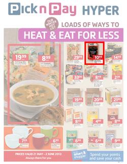 Pick n Pay Hyper: Heat & eat for less (21 May - 2 Jun 2013), page 1