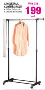 Single 137cm Rail Clothes Rack-Each