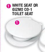 White Seat Or Gizmo CO-1 Toilet Seat-Each
