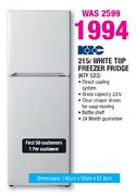 KIC White Top Freezer Fridge-215Ltr(KTF 523)