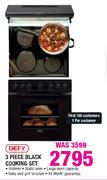 Defy 3 Piece Black Cooking Set