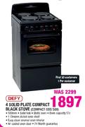 Defy 4 Solid Plate Compact Black Stove(COMPACT DSS 509)