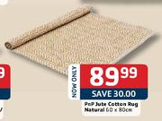 PnP Jute Cotton Rug Natural-60x80cm