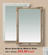Mirror Orion Boroc White Or Silver-600x900cm Each