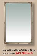 Mirror Orion Boroc White Or Silver-400x600cm Each
