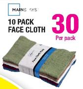 Mains 10 Pack Face Cloth-Per Pack