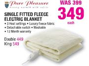 Pure Pleasure Single Fitted Fleece Electric Blanket-Each