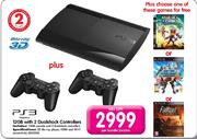 PS3 12GB With 2 Dualshock Controllers-Per Bundle