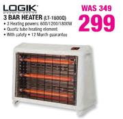 Logik 3 Bar Heater(LT-1800Q)-Each