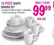 White Dinner Set-16 Pcs