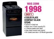 Defy 4 Solid Plate Compact Black Stove