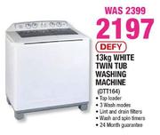 Defy White Twin Tub Washing Machine-13kg(DTT164)