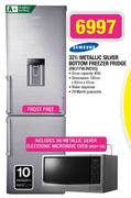 Samsung Metallic Silver Bottom Freezer Fridge-321Ltr(RB31FWJNDSS)