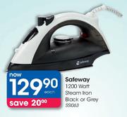 Safeway 1200 Watt Steam Iron Black Or Grey (SS1063)-Each