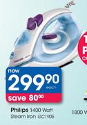 Philips 1400 Watt Steam Iron (GC1905)-Each