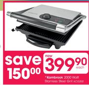 Kambrook 2000 Watt Stainless Steel Grill (KCG200)-Each