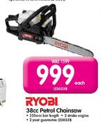 Ryobi 38cc Petrol Chainsaw Each