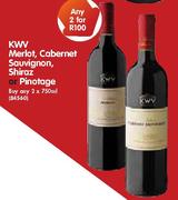 KWV Merlot, Cabernet Sauvignon, Shiraz Or Pinotage-2x750ml
