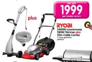 Ryobi 2400W Lawnmower, 580W Trimmer Plus 20m Cable Combo-Per Combo