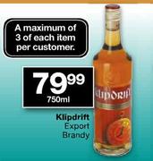 Klipdrift Export Brandy-750ml