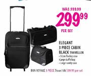 Elegant 3 Piece Cabin Black Traveller-per set
