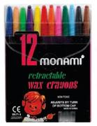 Monami Retractable Wax Crayons-12's Per Pack