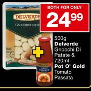 Delverde Gnocchi Di Patate-500g & Pot O' Gold Tomato Passata-720ml