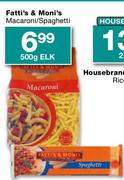 Fatt's & Moni's Macaroni/Spaghetti-500g