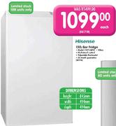 Hisense Bar Fridge(Model:HW130RW)-130L Each