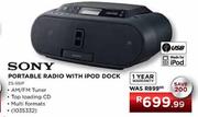 Sony Portable Radio With Ipod Dock-ZS-SSIP