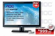 AOC 21.5" LCD Monitor