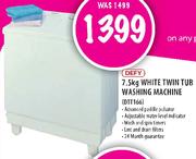 Defy White Twin Tub Washing Machine(DTT166)-7.5kg