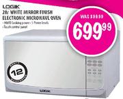 Logik White Mirror Finish Electronic Microwave Oven-28l 