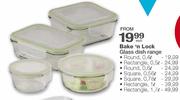Bake N Lock Glass Dish Range Rectangle-0.5Ltr 