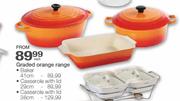 Graded Orange Casserole With Lid-29cm Each