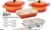 Graded Orange Casserole With Lid-38cm Each