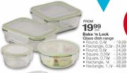 Bake N Lock Glass Dish Range Square-0.56Ltr 