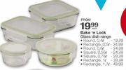 Bake N Lock Glass Dish Range Rectangle-1Ltr 