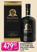 Bunnahabhain 12 Yo Single Islay Malt Scotch Whisky In Gift Tube-1*750ml