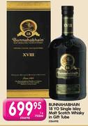 Bunnahabhain 18 Yo Single Islay Malt Scotch Whisky In Gift Tube-1*750ml