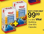 Vital Multitime Over 60's Capsules-2x30's