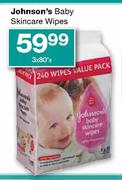 Johnson's Baby Skincare Wipes-3x80's