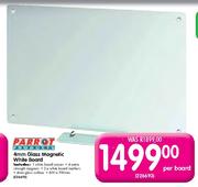 Parrot 4mm Glass Magnetic White Board