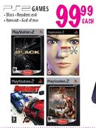 PS2 Games Black, Resident Evil, Burnout & God Of War-Each