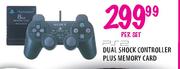 PS2 Dual Shock Controller Plus Memory Card-Per Set