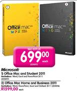 Microsoft Office Mac Home and Business 2011-Each