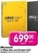 Microsoft Office Mac and Student 2011-Each